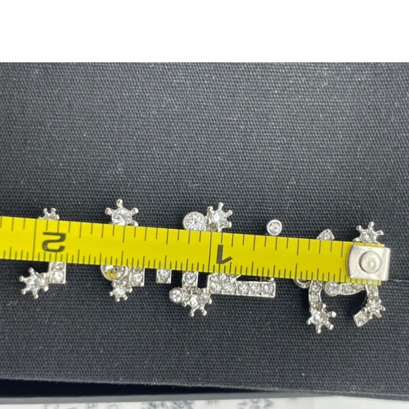 Chanel “23P” Pendant Silver Tone and Crystal Dangle Earrings - Picture 9 of 9